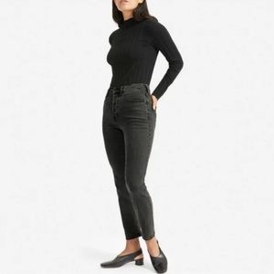 Everlane Washed Black High-Rise Slim-Crop Jeans Size 24R